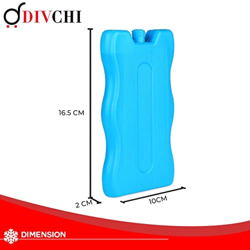 DIVCHI Freezer Blocks, 6 Pack Reusable Ice Cooler Blocks - Keeps Food Fresh and Drink Cooles Powerfull Chillers Ideal for a Picnic Lunch Boxes Cool Bags