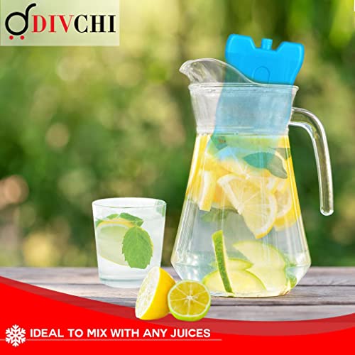 DIVCHI Freezer Blocks, 6 Pack Reusable Ice Cooler Blocks - Keeps Food Fresh and Drink Cooles Powerfull Chillers Ideal for a Picnic Lunch Boxes Cool Bags