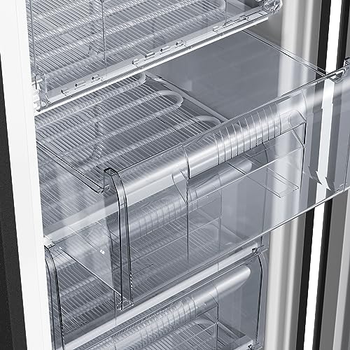 CHiQ Freestanding Upright Freezer with 145L Capacity, E, 5 Levels, Fast Freezing, Adjustable Thermostat, Silent, Reversible Doors, Black, 2023 New