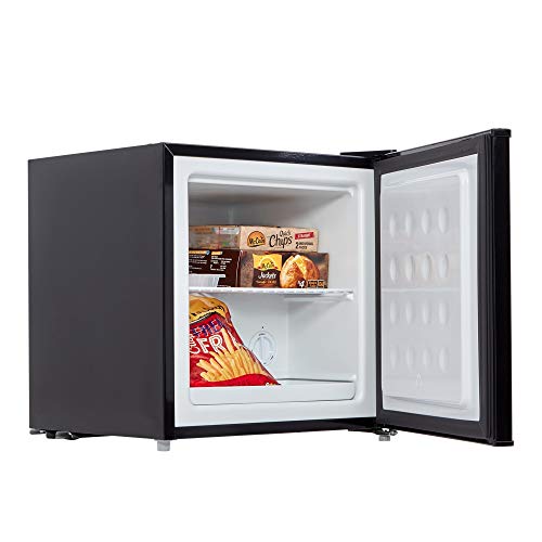 Cookology MFZ32BK 32 Litre Capacity Small Table Top Mini Freezer, with Adjustable Temperature control and Legs, Removable Wire Shelf and a 4 Star Freezer Rating - In Black