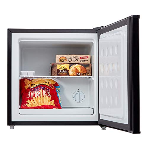 Cookology MFZ32BK 32 Litre Capacity Small Table Top Mini Freezer, with Adjustable Temperature control and Legs, Removable Wire Shelf and a 4 Star Freezer Rating - In Black