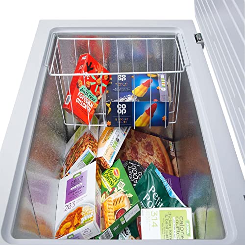 198L White Chest Freezer, Freestanding, W82 x D55 x H85cm - SIA CHF198WH