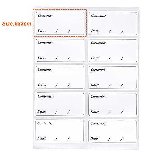 Smukdoo Freezer Labels,100 Pack Removable Frozen Food Storage Labels Stickers,Easy Peel Off Refrigerator Freezer Paper Lables,Size 6 x3cm