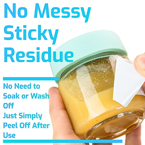 Innoveem Freezer Labels Easy Peel Off - Frozen Food Labels Stickers That Leave No Sticky Residue After Use - Perfectly Sized Reusable Fridge Labels (6 x 3cm) with Easy to Write Surface. [100 Pack]