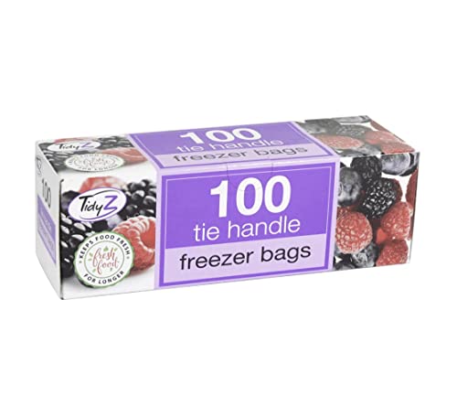 Food & Freezer Bags with tie Handles.- 100 Pack