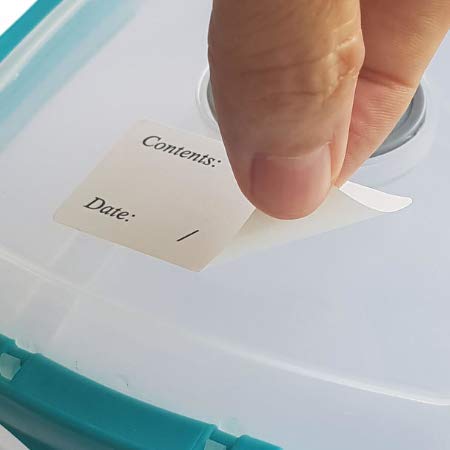 Innoveem Freezer Labels Easy Peel Off - Frozen Food Labels Stickers That Leave No Sticky Residue After Use - Perfectly Sized Reusable Fridge Labels (6 x 3cm) with Easy to Write Surface. [100 Pack]