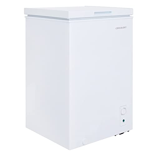 Cookology CCFZ99WH Freestanding 99 Litre, Chest Freezer Suitable for Outbuildings, Garages and Sheds, Features a Refrigeration Mode, Adjustable Temperature Control and 4 Star Freezer Rating - In White