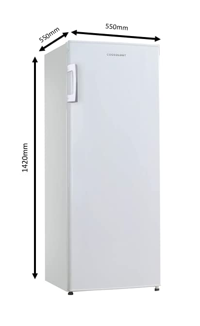 Cookology CTFZ160WH 160L Tall Freestanding Upright Freezer, 5 Large Freezer Drawers, Adjustable Temperature Control and Legs, Reversible door and 4 Star Freezer Rating - In White