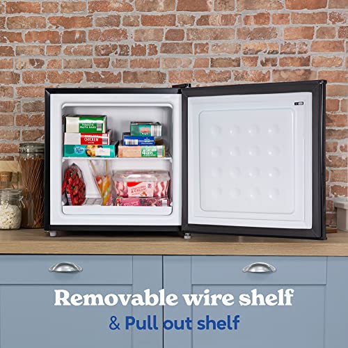 Russell Hobbs Mini Freezer 31 Litre Capacity Black Freestanding Table Top Small Freezer with Adjustable Shelf & Reversible Door RHTTFZ1B, 1 Year Guarantee