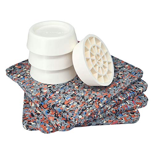 Anti-vibration Washing Machine Dryer Mat Universal and Anti Vibration Damper Set of 4, Anti-Slip Pad, Oscillation Damper Feet, Vibration Absorber
