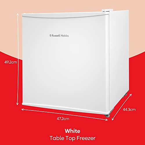 Russell Hobbs Mini Freezer 31 Litre Capacity White Freestanding Table Top Small Freezer with Adjustable Shelf & Reversible Door RHTTFZ1, 1 Year Guarantee