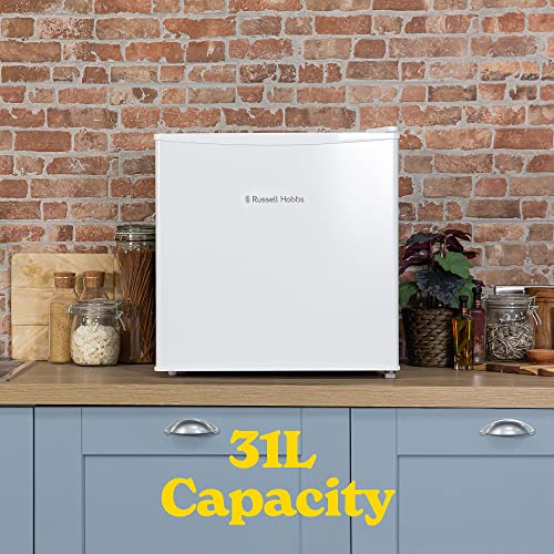Russell Hobbs Mini Freezer 31 Litre Capacity White Freestanding Table Top Small Freezer with Adjustable Shelf & Reversible Door RHTTFZ1, 1 Year Guarantee
