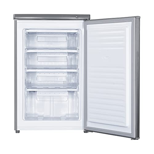 Igenix IG355X Freestanding Under Counter Freezer with 4 Large Drawers, Reversible Door, 91 Litre Freezer Capacity, 55 cm Wide, Inox