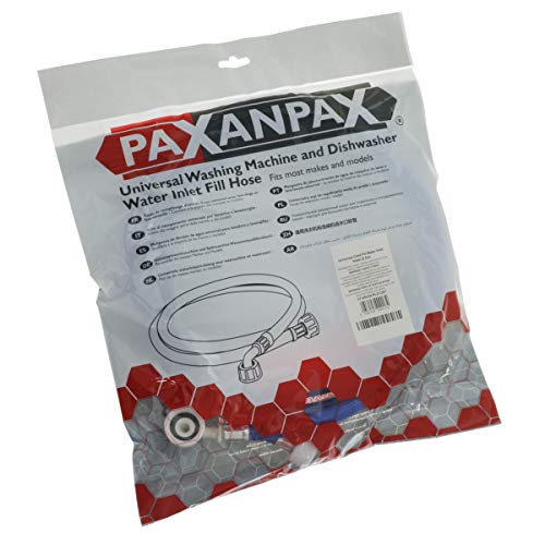 Paxanpax 09063942, 481953028934, C00263748 PLD1207 Universal Cold Fill Water Inlet Hose for Washing Machines & Dishwashers (2.5m)
