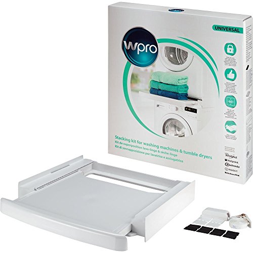 Wpro SKS101 Washing Machine Dryer Accessories/Frame with Shelf/for Connecting Installation Frame Washing Machine and Tumble Dryer (Universal for all brands. 60 x 60 cm With Shelf