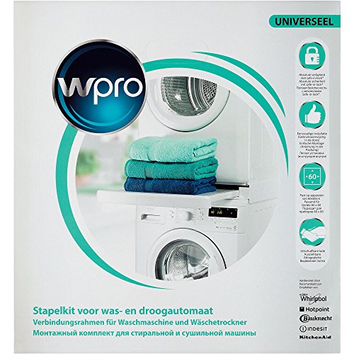 Wpro SKS101 Washing Machine Dryer Accessories/Frame with Shelf/for Connecting Installation Frame Washing Machine and Tumble Dryer (Universal for all brands. 60 x 60 cm With Shelf