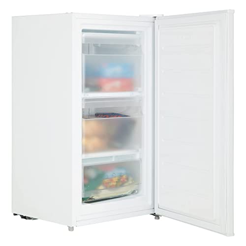 Cookology UCFZ60 48cm 60 Litre Capacity Freestanding Undercounter Freezer, Featuring a Practical Reversible Door, with 3 Large Freezer Drawers and a 4 Star Freezer Rating - In White