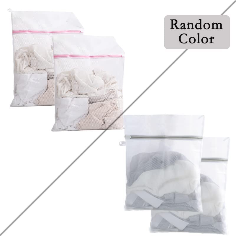 Mesh Washing Bags for Laundry Extra Large, 2 Pcs Laundry Bags with Zip for Washing Machine, Travel Net Laundry Bag (50x60cm)