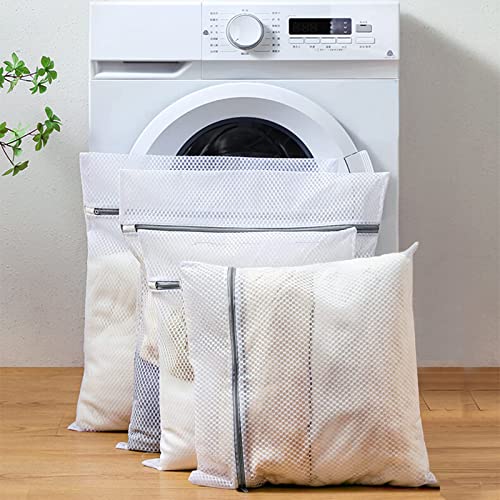 Mesh Washing Bags for Laundry Extra Large, 2 Pcs Laundry Bags with Zip for Washing Machine, Travel Net Laundry Bag (50x60cm)