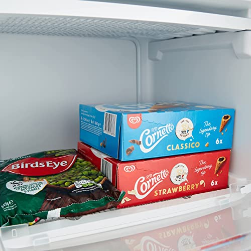 Cookology UCFZ60 48cm 60 Litre Capacity Freestanding Undercounter Freezer, Featuring a Practical Reversible Door, with 3 Large Freezer Drawers and a 4 Star Freezer Rating - In White