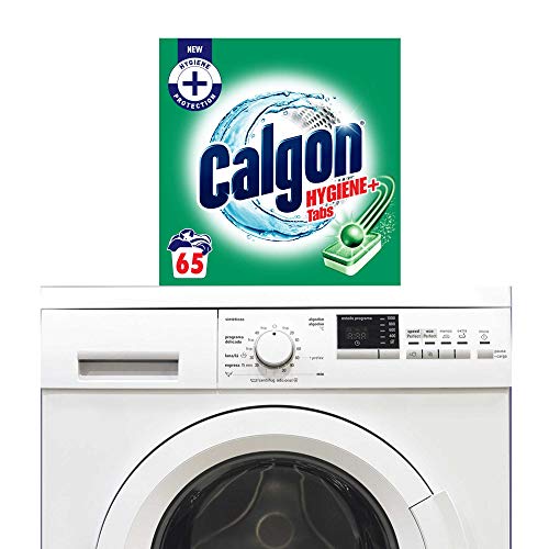 Calgon Hygiene Plus Washing Machine Water Softener, Hygienically cleans, 65 Tablets, Pack of 1