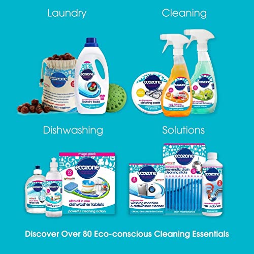 Ecozone Laundry Water Softener Tablets, De-scaler Prevents Limescale & Makes Cleaning Detergent More Effective, Protects & Maintains Washing Machine Appliance, with Salt, Vegan-Friendly (32 Tablets)