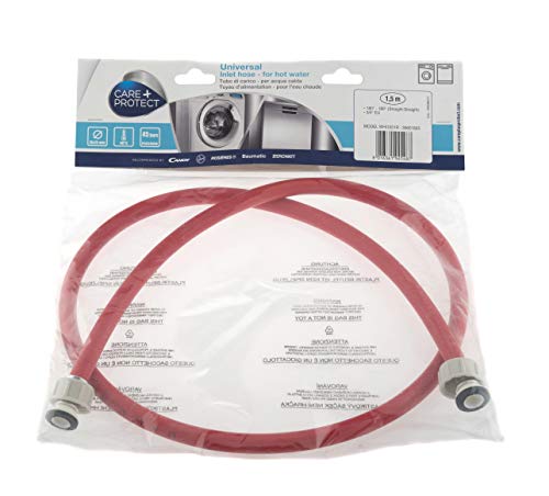 Care + Protect 35601825 Universal Hot Water Inlet Hose-Hose for Connection to Water Mains. Designed for Hot Water Under Pressure for Washing Machines and Dishwashers., Red