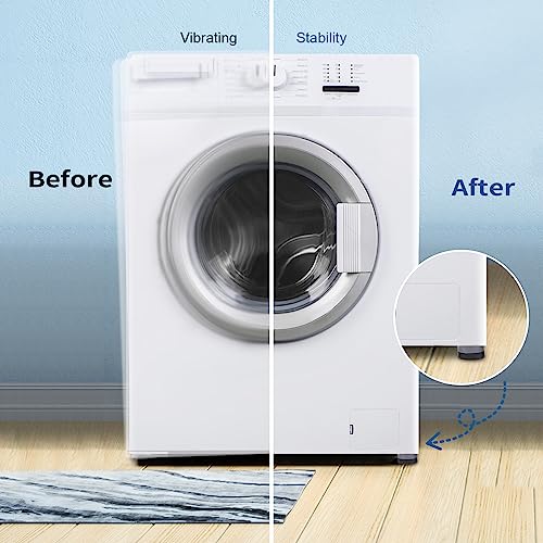 4PCS Washing Machine Feet Pads, Anti Vibration Mat,Rubber Feet Pad, Anti-slip Pad, Shock Absorber, Non-slip Fixed Anti-deviation, Used for Dryer, Washing Machine, Dishwasher (Gray)