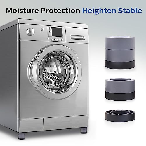 4PCS Washing Machine Feet Pads, Anti Vibration Mat,Rubber Feet Pad, Anti-slip Pad, Shock Absorber, Non-slip Fixed Anti-deviation, Used for Dryer, Washing Machine, Dishwasher (Gray)