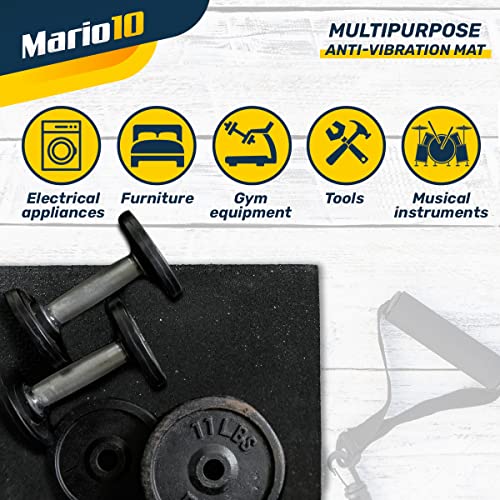 Mario10 Washing Machine Anti Vibration Mat for Under Appliance Non Slip Rubber Mat Easy Cut to Size Non Slip Rubber Matting - 60 x 60 x 2cm