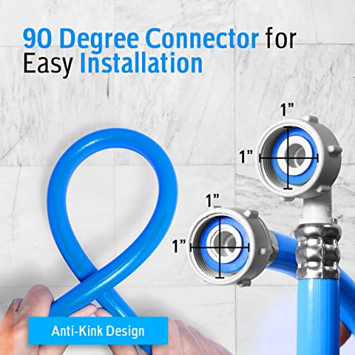 Homessentials 2.5m Long Washing Machine Hose with 3/4 x 3/4 inch Connector, Universal Cold Water Inlet Dishwasher Hose Flexible and Anti Kink, Blue