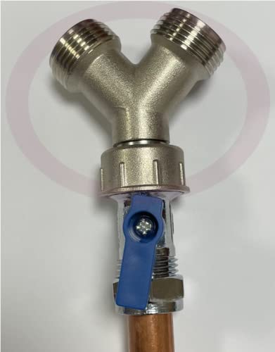 Solid Brass Nickel Plated Washing Machine Y Piece Connector, Highly Recommended Over Plastic/PVC YPiece