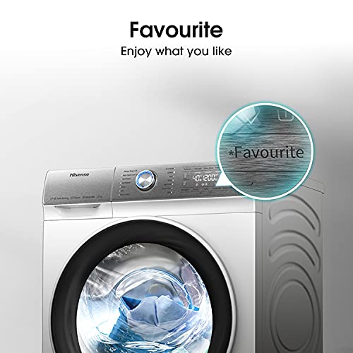 Hisense WFQR1014EVAJM 60cm Freestanding 10 KG Front Load Washing Machine - 1400 RPM - Auto Dosing - Pure Steam - Pause and Add - PureJet - White