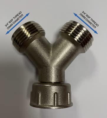 Solid Brass Nickel Plated Washing Machine Y Piece Connector, Highly Recommended Over Plastic/PVC YPiece