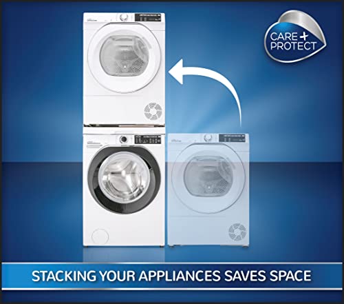 CARE+PROTECT Universal Stacking Kit with Sliding Shelf for Wachine Machines and Dryers, Suitable for Washing Machines with Depth 47-62 cm, Rounded Control Panel Front; Dryer with Depth 58cm