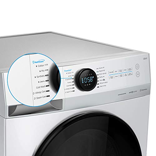 Midea MF200W70B/E Freestanding Washing Machine, BLDC Motor, Bright LED Display, Health Guard, Steam, 15‘ Quick Wash, 1400RPM, 7kg load, White