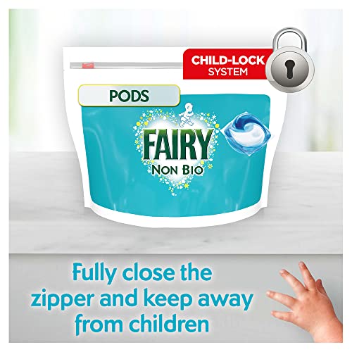 Fairy Non-Bio PODS, Washing Liquid Laundry Detergent Tablets / Capsules, 108 Washes (54 x 2), Huggably Soft for Sensitive Skin