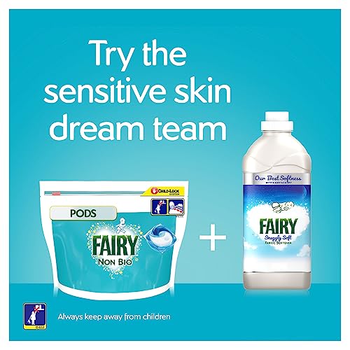 Fairy Non-Bio PODS, Washing Liquid Laundry Detergent Tablets / Capsules, 108 Washes (54 x 2), Huggably Soft for Sensitive Skin