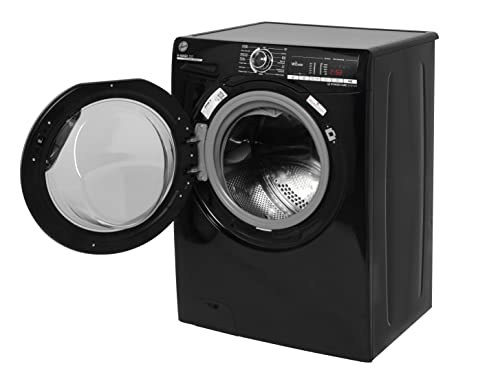 Hoover H3WS4105TACBE-80 10kg 1400rpm Freestanding Washing Machine, WIFI Connected, Steam, Black with Chrome door