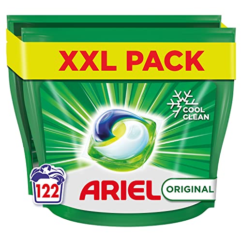 Ariel All-in-1 PODS Laundry Detergent Washing Liquid Tablets / Capsules, 122 Washes (61x2), Original, Brilliant Stain Removal and Freshness Even in A Cold Wash