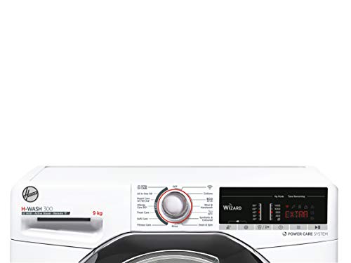 Hoover H-Wash 300 H3WS495TACE Free Standing Washing Machine, WiFi Connected, 9KG, 1400 rpm, White with Chrome door