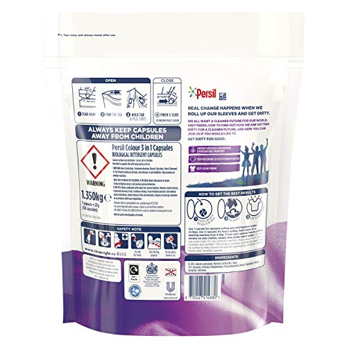 Persil 3 in 1 Colour Protect keeps colours vibrant Laundry Washing Capsules mega refill pack 50 Wash 1.350 kg