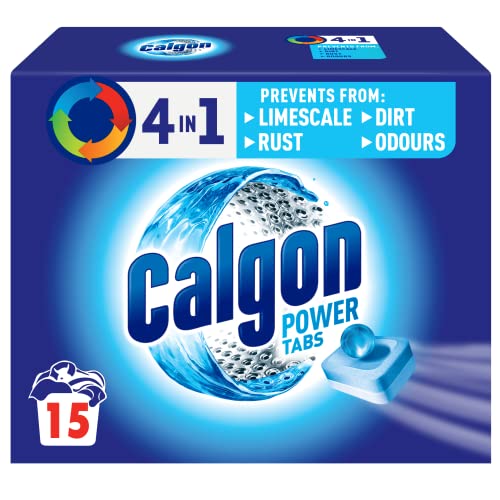 Calgon 4-in-1 Water Softener Tablets, Washing Machine Cleaner, Removes Odours, Limescale & Residue, Deep Clean, Units: 45 Tablets, Pack of 1