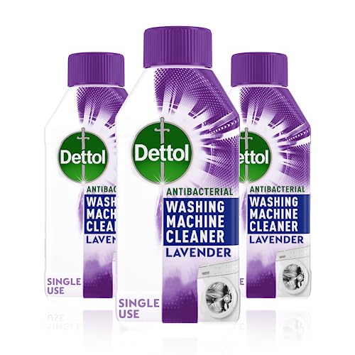 Dettol Antibacterial Washing Machine Cleaner | Removes Limescale, Odours & Dirt | Lavender Scent 250ml, Pack of 3 (Packaging May Vary)