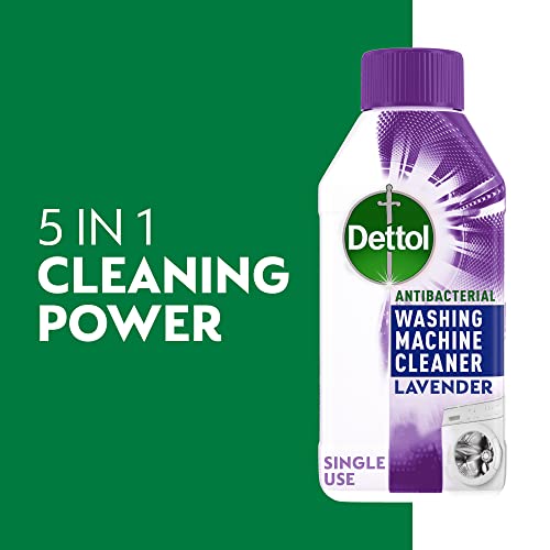 Dettol Antibacterial Washing Machine Cleaner | Removes Limescale, Odours & Dirt | Lavender Scent 250ml, Pack of 3 (Packaging May Vary)
