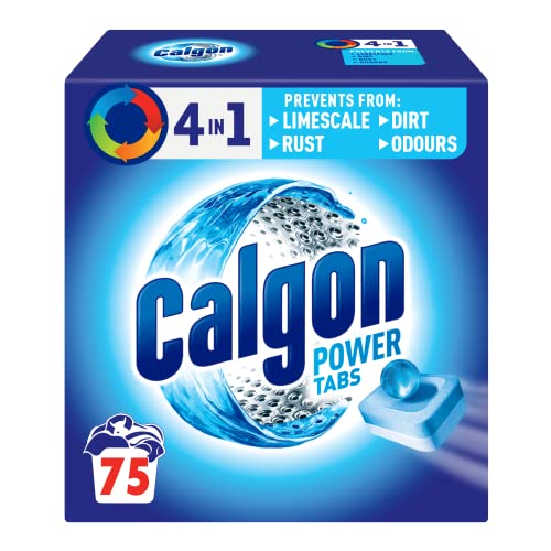 Calgon 3-in-1 Water Softener Tablets, Washing Machine Cleaner, Removes Odours, Limescale & Residue, Deep Clean, Units: 75 Tablets, Size: XL Pack, Pack of 75 (Packaging may vary)