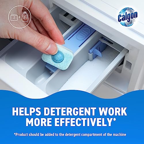Calgon 3-in-1 Water Softener Tablets, Washing Machine Cleaner, Removes Odours, Limescale & Residue, Deep Clean, Units: 75 Tablets, Size: XL Pack, Pack of 75 (Packaging may vary)