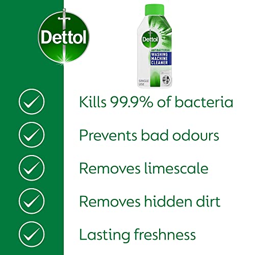 Dettol Original Antibacterial Washing Machine Cleaner, Removes Limescale, Bad Odour, Bacteria and Dirt, 250 ml