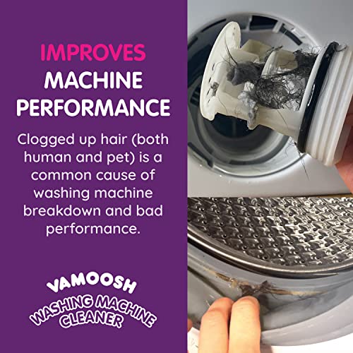Vamoosh 6-in-1 Washing Machine Cleaner, Dissolves Hair, Eliminates Bad Odours, Removes Limescale, Deep Clean, Leaves Smelling Fresh, Antibacterial, Descales, 1 Sachet, 1 Wash
