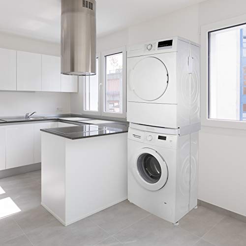 Qpro Washing Machine & Tumble Dryer Universal Stacking Shelf Kit 60x60cm + Anti Vibration Feet
